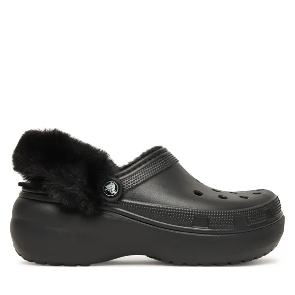 Crocs Natikače Crocs Classic Platform Fuzz Lined Clog 212854 Crna