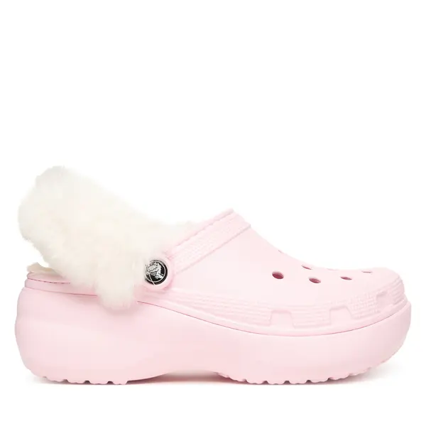 Crocs Natikače Crocs Classic Platform Fuzz Lined Clog 212854 Ružičasta