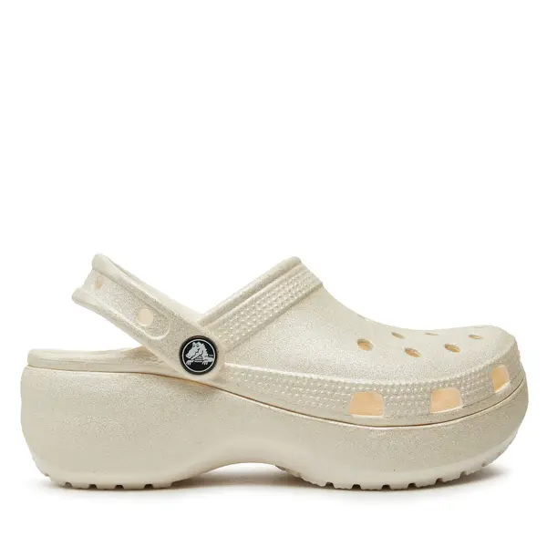 Crocs Natikače Crocs Classic Platform Glitter Clog W 207241 Écru