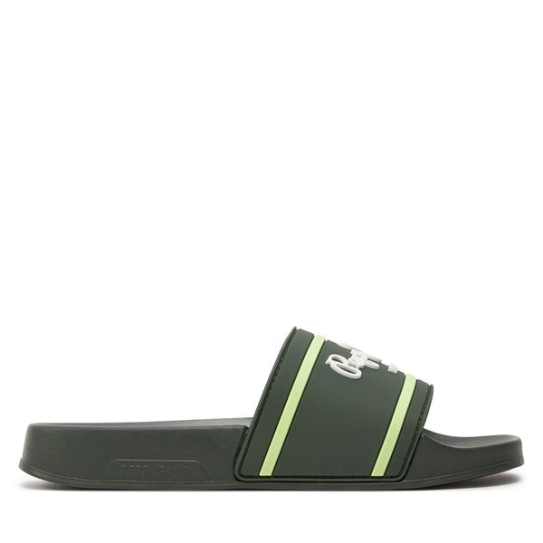 Pepe Jeans Natikače Pepe Jeans Slider Logo B PBS70054 Khaki Green 765