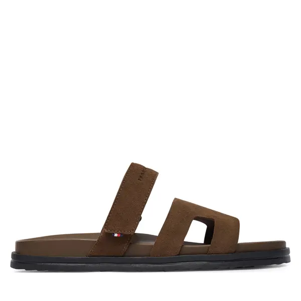Tommy Hilfiger Natikače Tommy Hilfiger Adjustable Premium Suede Sandal FM0FM05774 Smeđa
