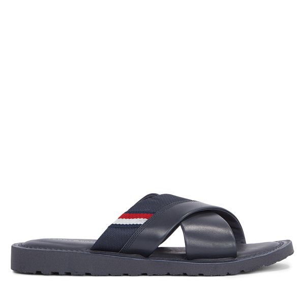 Tommy Hilfiger Natikače Tommy Hilfiger Core Hilfiger Lth Criss C Sandal FM0FM05010 Tamnoplava