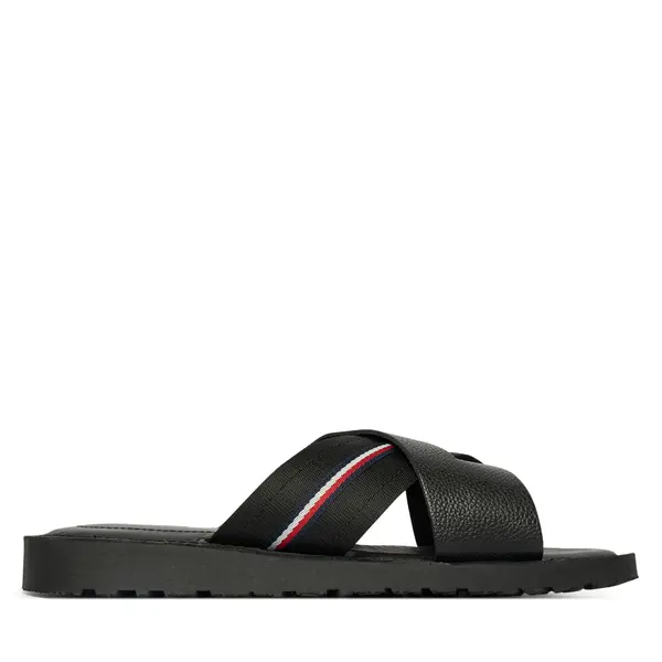 Tommy Hilfiger Natikače Tommy Hilfiger Core Hilfiger Lth Criss C Sandal FM0FM05783 Crna