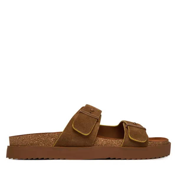 Tommy Hilfiger Natikače Tommy Hilfiger Cork Adjustable Suede Sandal FM0FM05869 Smeđa