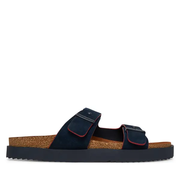 Tommy Hilfiger Natikače Tommy Hilfiger Cork Adjustable Suede Sandal FM0FM05869 Tamnoplava