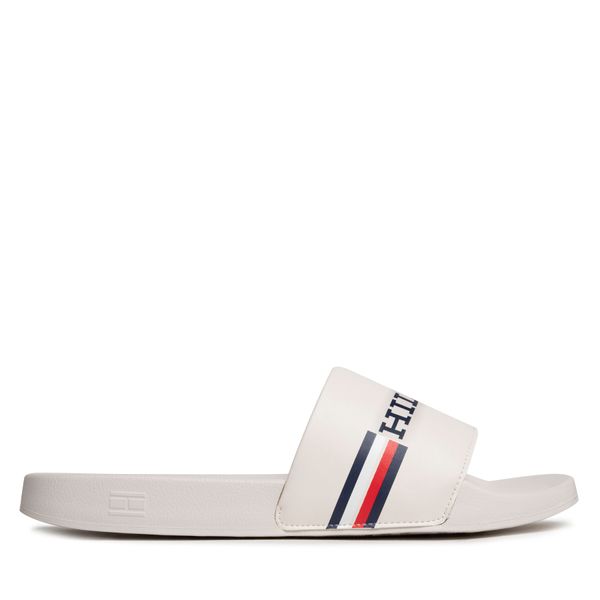 Tommy Hilfiger Natikače Tommy Hilfiger Corporate Flag Pool Slide FM0FM04613 Weathered White AC0