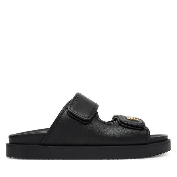 Tommy Hilfiger Natikače Tommy Hilfiger Double Strap Leather Sandal FW0FW09121 Crna