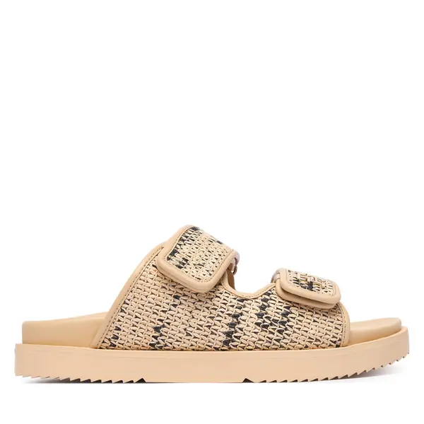 Tommy Hilfiger Natikače Tommy Hilfiger Double Strap Raffia FW0FW09122 Bež