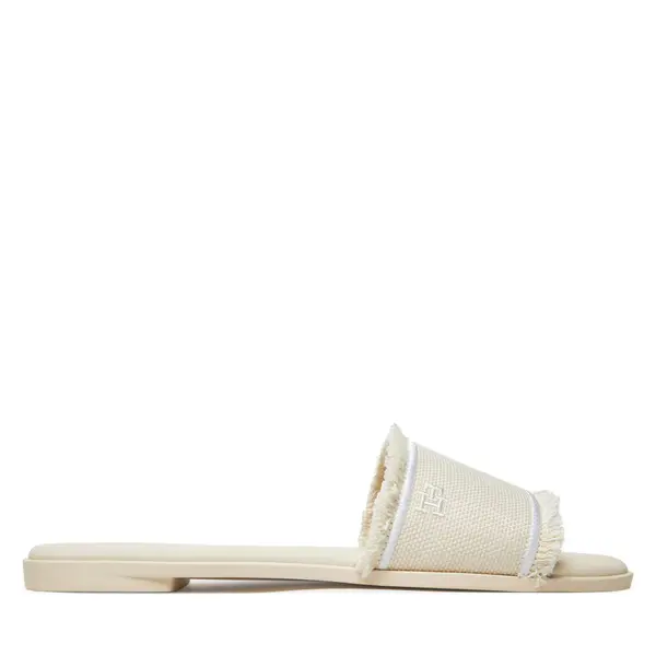 Tommy Hilfiger Natikače Tommy Hilfiger Fringe Canvas Flat Sandal FW0FW08908 Bež