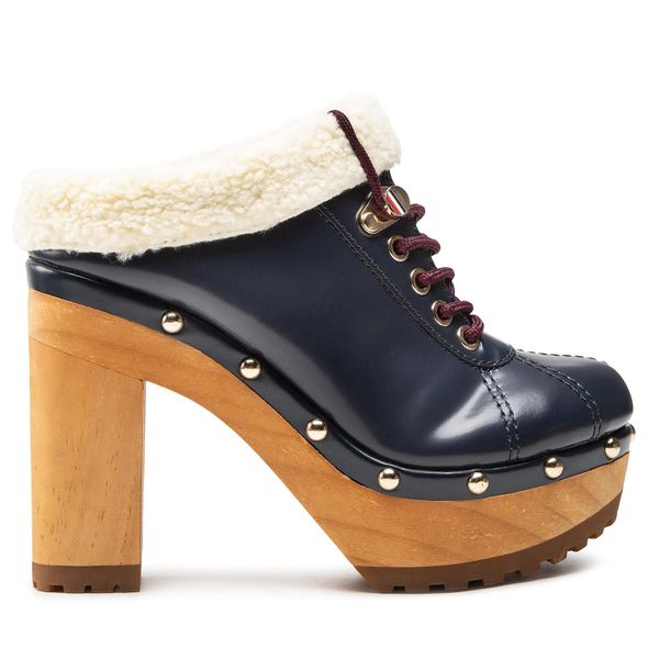 Tommy Hilfiger Natikače Tommy Hilfiger High Heel Clog Mule Monogram FW0FW06884 Desert Sky DW5