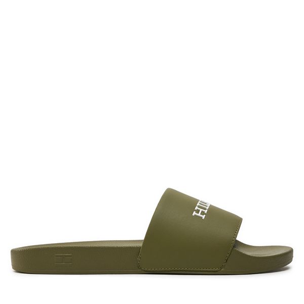 Tommy Hilfiger Natikače Tommy Hilfiger Hilfiger Raised Pool Slide FM0FM05022 Zelena