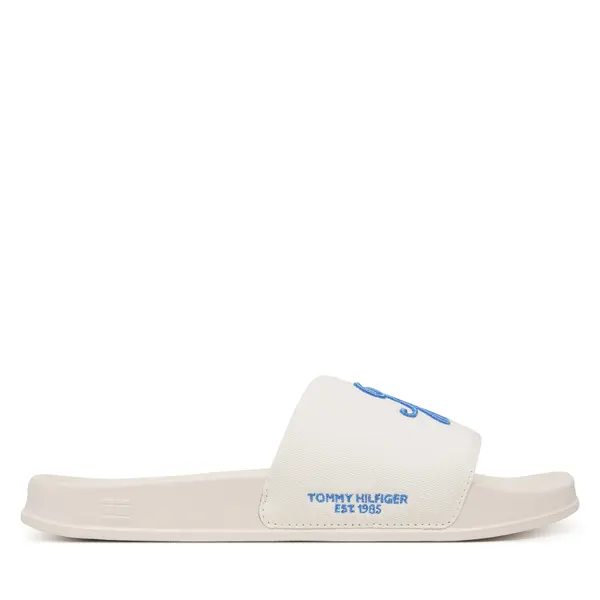 Tommy Hilfiger Natikače Tommy Hilfiger Logo Embroidery Canvas Pool Slides FM0FM05858 Bijela
