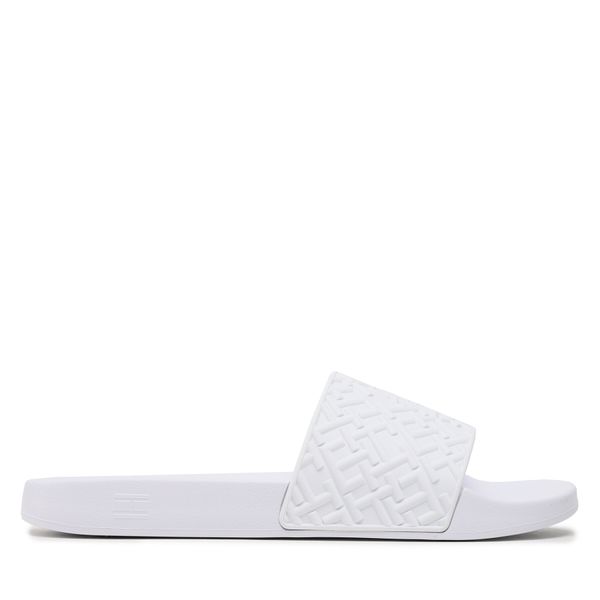 Tommy Hilfiger Natikače Tommy Hilfiger Rubber Th Monogram Pool Slide FM0FM04464 White YBS