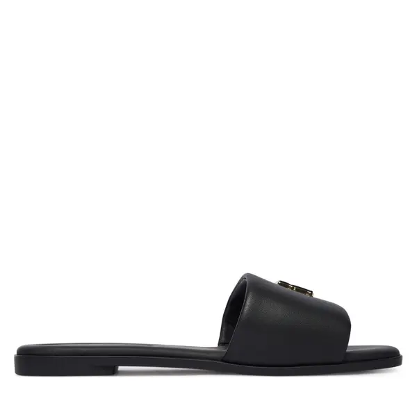 Tommy Hilfiger Natikače Tommy Hilfiger Th Logo Hardware Leather Mule FW0FW09292 Crna