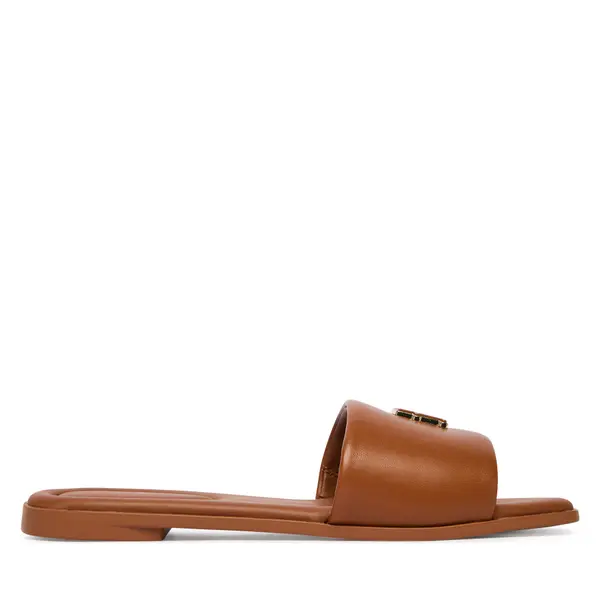 Tommy Hilfiger Natikače Tommy Hilfiger Th Logo Hardware Leather Mule FW0FW09292 Smeđa