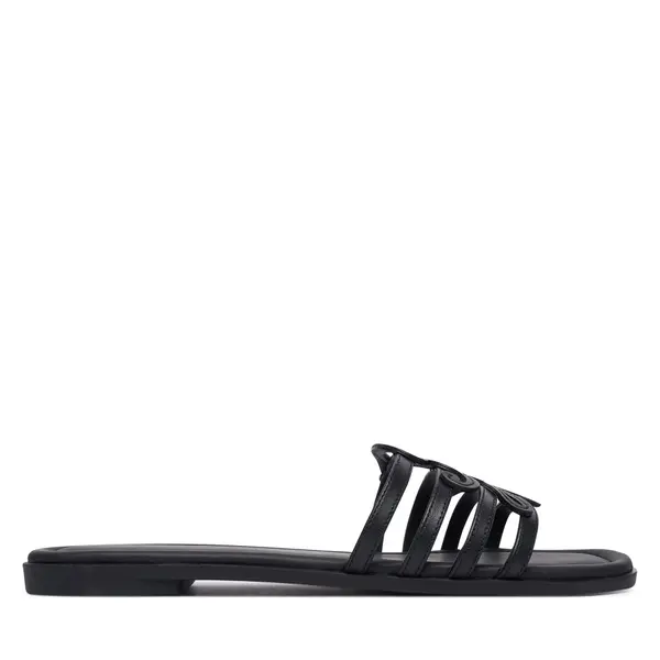 Tommy Hilfiger Natikače Tommy Hilfiger Th Script Flat Mule Lth FW0FW09368 Crna