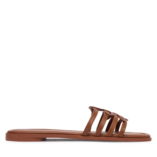 Tommy Hilfiger Natikače Tommy Hilfiger Th Script Flat Mule Lth FW0FW09368 Smeđa