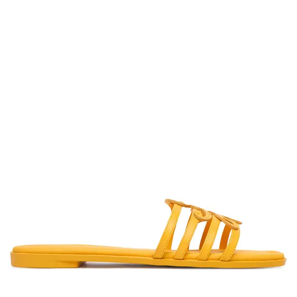 Tommy Hilfiger Natikače Tommy Hilfiger Th Script Flat Mule Lth FW0FW09368 Žuta