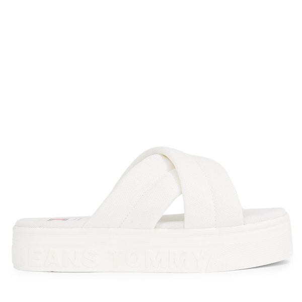 Tommy Jeans Natikače Tommy Jeans Tjw Lettering Flatform Sandal EN0EN02465 Ecru YBL