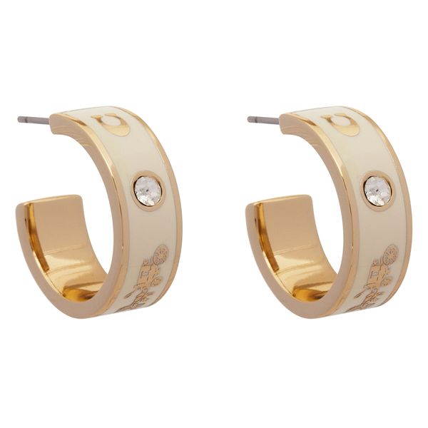 Coach Naušnice Coach Enamel Horse & Carriage Hoop Earrings 37479036GLD100 Zlatna
