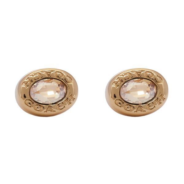 Coach Naušnice Coach Signature Logo Stone Stud Earrings 37335729GLD230 Zlatna
