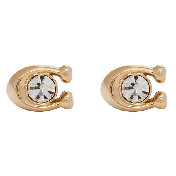 Coach Naušnice Coach Signature Stone Stud Earrings 37440614GLD110 Zlatna