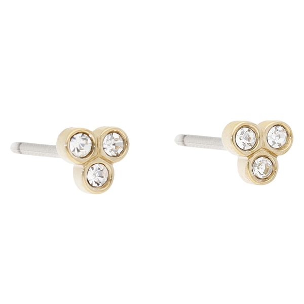 Fossil Naušnice Fossil Trio Glitz JF04110710 Zlatna