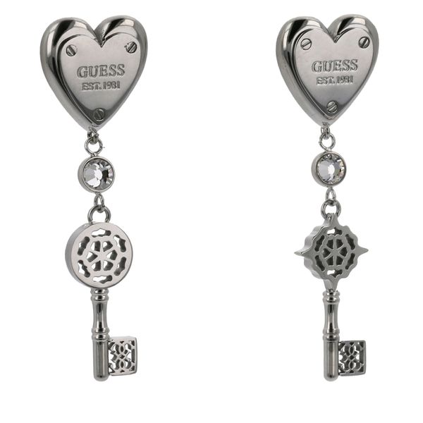 Guess Naušnice Guess JUBE042 17JW RHODIUM