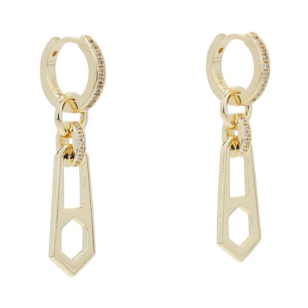 Luv AJ Naušnice Luv AJ Mini Zipper Huggies HOL22-E-MZH-G Gold