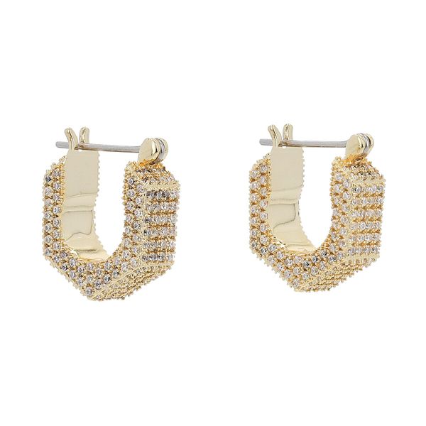 Luv AJ Naušnice Luv AJ Pave Hex Bolt Huggies HOL22-E-PHBH-G Gold