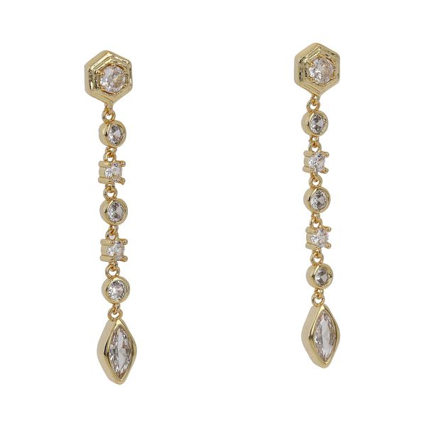 Luv AJ Naušnice Luv AJ Stellar Bezel Drop Studs HOL22-E-SBDRS-G Gold