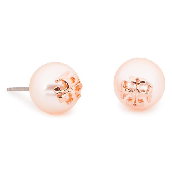 Tory Burch Naušnice Tory Burch Crystal Pearl Stud Earring 11165514 Rose/Rose Gold 657
