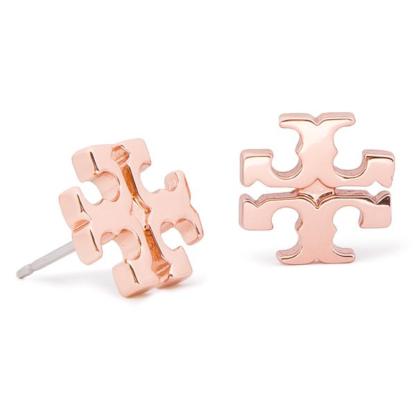 Tory Burch Naušnice Tory Burch Logo Stud Earring 11165504 Rose Gold 652