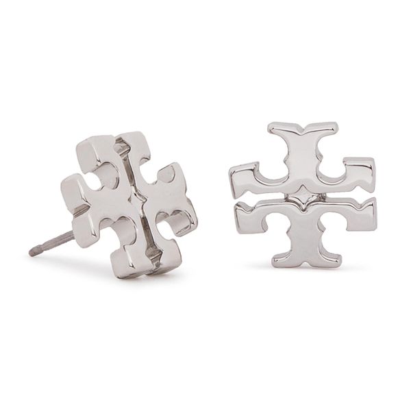 Tory Burch Naušnice Tory Burch Logo Stud Earring 11165504 Tory Silver 022