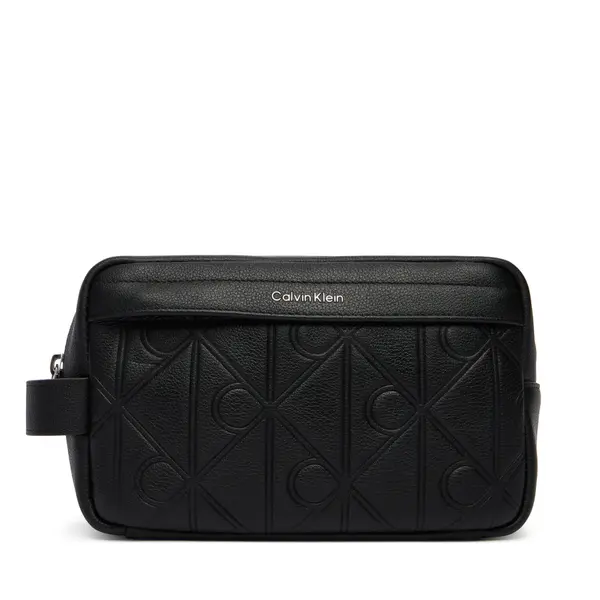 Calvin Klein Neseser Calvin Klein Xl Emblem Aop Embo?Ss Dopp Kit LV04D1179G Crna