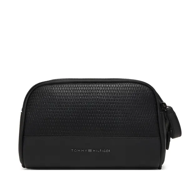 Tommy Hilfiger Neseser Tommy Hilfiger Metal Logo Woven Washbag AM0AM14098 Crna