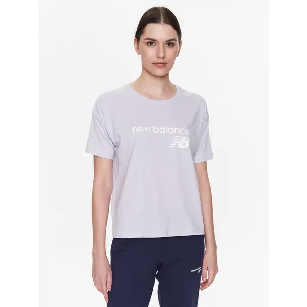 New Balance New Balance T-shirt Stacked WT03805 Ljubičasta Relaxed Fit