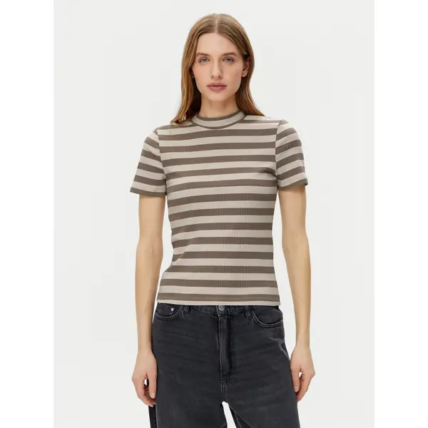 Noisy May Noisy May T-shirt Elinor 27033178 Bež Slim Fit