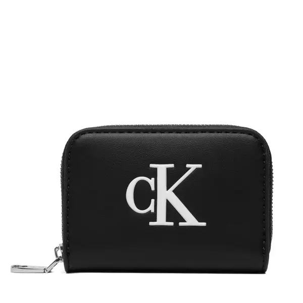 Calvin Klein Novčanik Calvin Klein Bold Ck Medium Zip Around LV04F1154G Crna