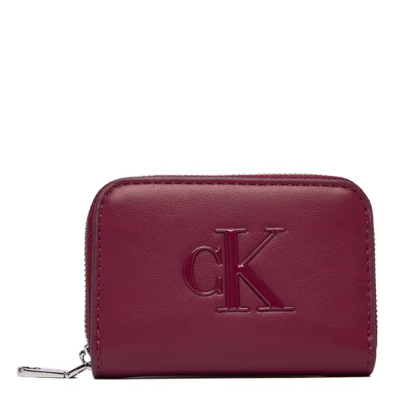 Calvin Klein Novčanik Calvin Klein Bold Ck Medium Zip Around LV04F1154G Tamnocrvena