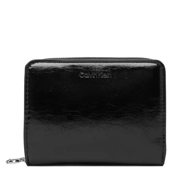 Calvin Klein Novčanik Calvin Klein Ck Metallic Flap Zip Around LV04F1103G Crna