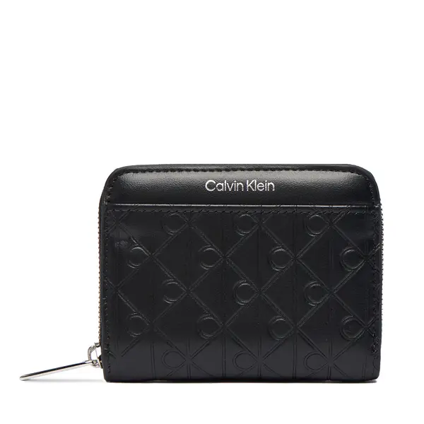 Calvin Klein Novčanik Calvin Klein Emblem Aop Embossed Zip Around LV04F1081G Crna