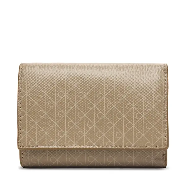 Calvin Klein Novčanik Calvin Klein Emblem Aop Trifold W/ Zip Pocket LV04F1118G Bež