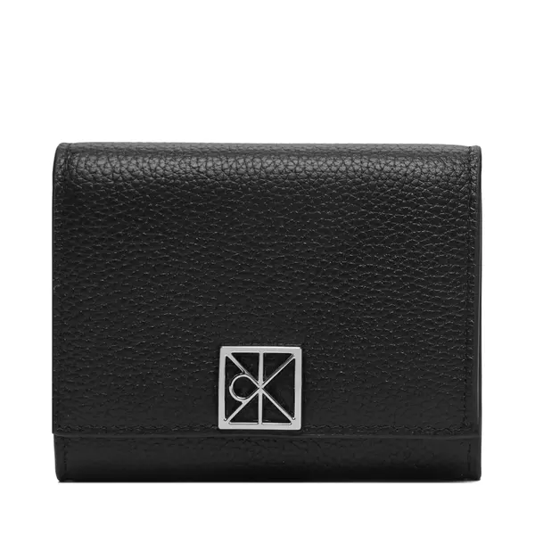 Calvin Klein Novčanik Calvin Klein Emblem Hw Pebble Trifold W/Zip LV04F1128G Crna