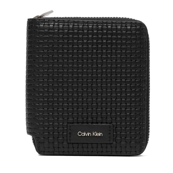 Calvin Klein Novčanik Calvin Klein Embossed Woven Zip Billfold LV04D1112G Crna