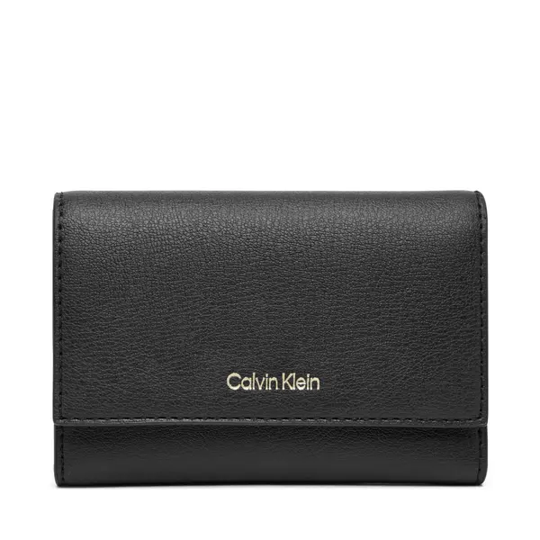 Calvin Klein Novčanik Calvin Klein Foil Logo Trifold W/ Zip Pocket LV04F1117G Crna