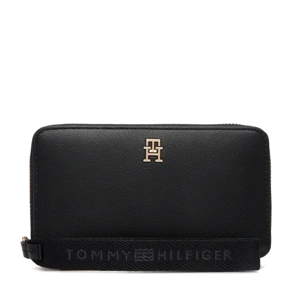 Tommy Hilfiger Novčanik Tommy Hilfiger Th Logotape Compact Zip Around AW0AW18699 Crna