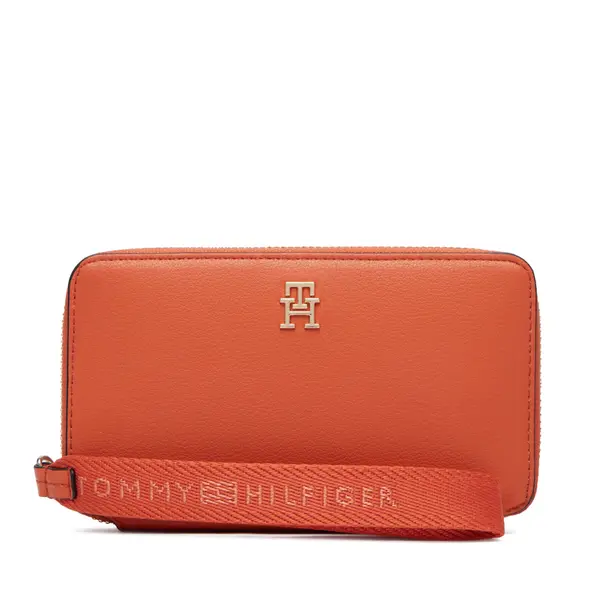 Tommy Hilfiger Novčanik Tommy Hilfiger Th Logotape Compact Zip Around AW0AW18699 Narančasta