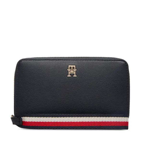 Tommy Hilfiger Novčanik Tommy Hilfiger Th Logotape Compact Zip Around AW0AW18699 Tamnoplava