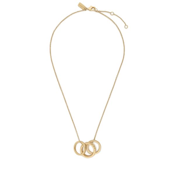 Coach Ogrlica Coach Signature Openwork Pendant Necklace 37422694GLD710 Zlatna